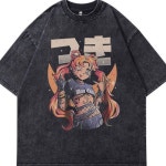 지뢰계 반팔티 루즈핏 서브컬쳐옷 멘헤라패션 캐 A. G1587 세척 고품질 버전, A. S : 소이꼬미마켓