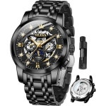 프리미엄 남성 정품 시계 오리지널 아날로그 쿼츠 OLEVS 럭셔리 스켈레톤 자동 다이아몬드 셀프 와인딩 기계식 선물 빛나는  G6721... 