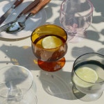 하울스홈 고블렛 와인잔 내열 유리 홈카페 브라운 2P : 비바랜드