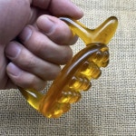 핸드 경락 브러시 등 어깨 목 근육 허리 몸 마사지 앰버더블푸시도서포함 : 기묘한가게
