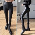 가죽 가죽바지 무광 하이웨스트 레자 인조 레깅스 팬츠 쫄바지 스키니 : 글로벌 플렉스