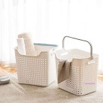 세탁 바구니 37L 460x330x382mm 빨래통 손잡이ghi772 : 핑크미K