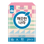 깨끗한나라 미용티슈 순수 소프티 200매 3입 1팩 : 윤그린라이프