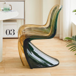 북유럽 모던 디자인 투명 플라스틱 식탁의자 가정용 인테리어 다이닝 체어 심플한 스타일 편안한 착석감 예쁜 인테리어용 가구 PC 3손잡이... 