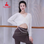 밸리댄스 여성용 BellyDance 연습 탑 느슨하고 편안한 순수 코튼 긴팔 오리엔탈 댄스 트레이닝 의류 : 네미아