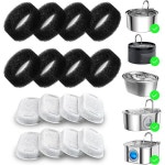 Wonder Creature 고양이 분수 필터 스테인리스 분수용 16pc 카본 플러스 스펀지 폼 팩 16 8+8 : 웰시웨일 5호점