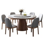 원형 원목식탁 다이닝 6인용 턴테이블 중식당 B. 1.3m 원형 식탁 턴테이블 포함 항균 : 리유앤코