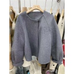 핸드메이드반코트 울70 여성 아이보리코트 숏코트 : 피스풀샵