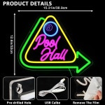 포켓볼 네온 사인 당구장 당구공 당구대 빌리어드 : 메이랜더