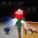 [강력한 경보] 두더지 퇴치기 태양광 멧돼지퇴치기 야간용 고양이퇴치기 : SIXTG