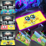 스폰지밥 핑핑이 다람이 집게사장 pc 게이밍 마우스 장 매트 패드 굿즈 RGB PC 게이머 키보드 귀여운 스폰지 밥 LED 빛나는 고무 게임 컴퓨터... 