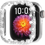 애플워치케이스 보호 커버 Apple Watch 시리즈 10 46mm 여성용 네잎 클로버 크리스탈 다이아몬드 보호용 페이스 케이스용 하드 PC 프레임... 