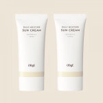 [2개 세트] 오브제 데일리 수분 선크림 SPF50+ PA++++ / 눈시림 & 백탁없는 혼합자차 : 더 바이어스