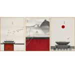 중국 거실 인테리어 그림 여관 현관 서재 다실 선화 소파 배경 벽 액자 : 혀니피플