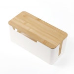 밤부 원목 멀티탭 케이블 정리함 23.5x11.5 전선 수납 커버박스 : 다랑상사