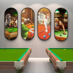 당구장 그림 재밌는 동물 초상화 인테리어 스누커 클럽 마작 홀 가리개 벽걸이 액자 : 혀니피플