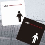 꼬미얌 MEN 우측3 부착형 정사각 소형안내판 13x13cm 사각안내판 화장실간판 : 꼬미얌