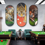 당구장 그림 재밌는 동물 초상화 인테리어 스누커 클럽 마작 홀 가리개 벽걸이 액자 : 혀니피플