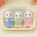 실바니안 패밀리 마쉬멜로 마우스 세쌍둥이 인형 피규어 장난감 : 몽이네 구멍가게