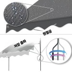 캐노피 어닝 카페 천막 그늘막 접이식 햇빛 차양 대형 방수 야외 전용 : 휴담리
