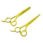모모 컬러 미용 가위숱가위세트(옐로우)-케이스포함 강아지 애견 : 차차펫펫