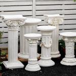 엔틱 유럽 화분받침대 베란다 진열대 식물 마당 1070 로마기둥 높이 55.5cm : 강진화