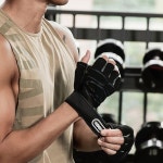 등산용 오픈핑거 헬스장갑 웨이트 트레이닝 손바닥보호 내구성 : 룰루봄