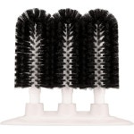 소로 에센셜스 - 3개 브러시 수동 유리 세척기 흡착 베이스 나일론... 바 및 레스토랑용 상업용 와인잔 병 컵 가정용 주방 레스토랑 : 케이52상점