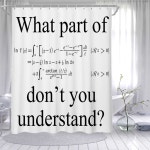 샤워 커튼 막대 세트 가림막 홈데코패브릭 수학 레트로 방정식 클래식 연산 1. 폭90x180+고리H0457 : 마켓 키드키드