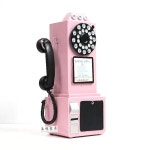 레트로 전화기 공중전화 레드 소품 민박 엔틱 빈티지 E. 작은 흰색 축음기 : 어룰마켓