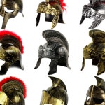 투구 공연 은색 코스튬 고동칼날 갑옷 헬멧 A. Golden Red Warrior Hat : 리유앤코