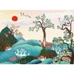 동양화액자 십장생 그림 벽걸이 고전 수묵 무늬 풍경 인테리어 명화 : D마크