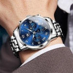 클래식 드레스 방수 스테인리스 스틸 읽기 쉬운 캐주얼 라지 페이스 Relojes para Hombres 아날로그 손목 럭셔리 G5529-G-81 : yes mall