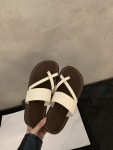 여름 쪼리 오픈 통굽 슬립온 심플 토 키높이 여성 슬리퍼 쿠션 빈티지 : 맘편한상점
