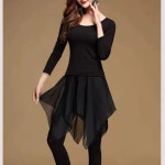 라인댄스복 레이어드 시스루 라틴 치마 스커트 사교 성인 버전 S : 노성인터내셔널