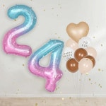 24 호일 풍선 24가지 축하 장식 해피 24번째 생일 파티 웨딩 브라이덜 샤워 약혼 사진 촬영 기념일 별이 빛나는 하-447 : smallshop