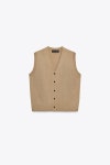 자라 플레인 니트 베스트코트 탑 2142/182 camel 20796965 : WISHANDPICK