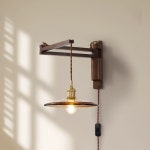 빈티지 우드 유리 월넛 벽걸이 플러그형 인테 A. F8307 벽등  A형 따뜻한 조명 애쉬 : 가든원글로벌