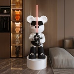 대형 곰 오브제 피규어 KAWS 스타일 광선검 LED 인테리어 장식 거실 카페 매장 전시 조형물 : plutostore