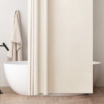 목욕탕커튼 패브릭샤워커튼 180x180 베이지 : 하늘은하수