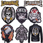 와펜 수선 패치 라이브 타고 대형 오토바이 의류에 독 발 바이커 아이언 의류 자켓에 패치에 DIY DB0012CT : 앤비앤비홈