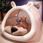 인간 둥지 대형 사람숨숨집 숨숨집 초대형 어른이 동굴 텐트 갈색 플러시 1.8m(두꺼운) : 아리라이프