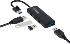 스타테크 4포트 USB3.0 허브 휴대용 고속 데이터 전송 H5A4A-USB-HUB : 제이에이치상사1