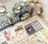 유빅 플라워 마스킹테이프 세트 30롤 꽃무늬 다이어리 꾸미기 : 제이에이치상사1