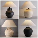 항아리 조명 단스탠드 카페 달항아리 도자기 유럽 레트로 램프 분위기 갓등 소품 무드등 : 나르글로벌