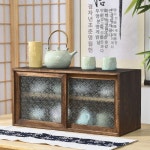 미니그릇장 레트로 원목 주방 미니찬장 커피장 장식장 탱자나무 스타일 1 아크릴롱레인보우유리 : 몰까몰까