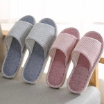 노아셀렉트 논슬립 강당 슬리퍼 스트라이프 코튼 앞트임 실내화 여성용 : 노아셀렉트