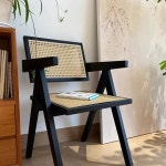 원목 라탄 체어 H7703 A. 검정색 5년 보증 : 잔스마켓