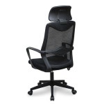 메쉬 헤드 등받이 블랙 팔걸이형 이동바퀴 사무의자 책상의자 사무실의자 게임용의자 : 페블디