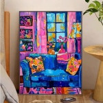 마티스 스타일 DIY 명화 유화 그림 그리기 아트룩스 캔퍼스 페인팅  H4636 클래식 레귤러 DIY 페인트 붓+업그레이드 뒷판 적합 30x40cm... 
